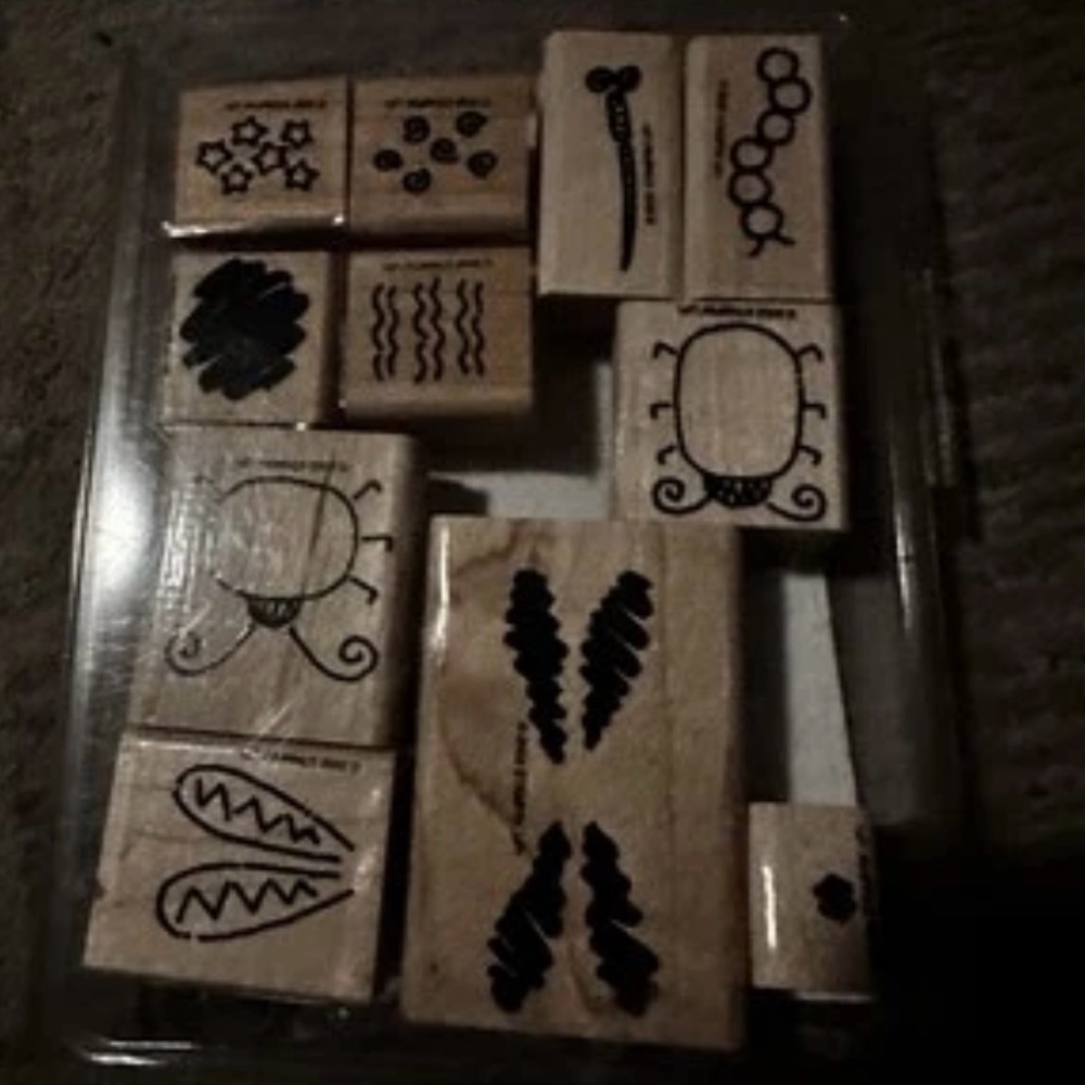 Stampin’ Up! Vintage 2002 Bugs Set & Little Engine Set Stamps Plus Ink - Picture 3 of 4